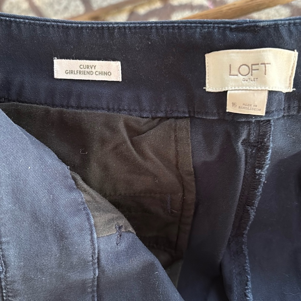 Loft outlet size 16 navy blue chinos